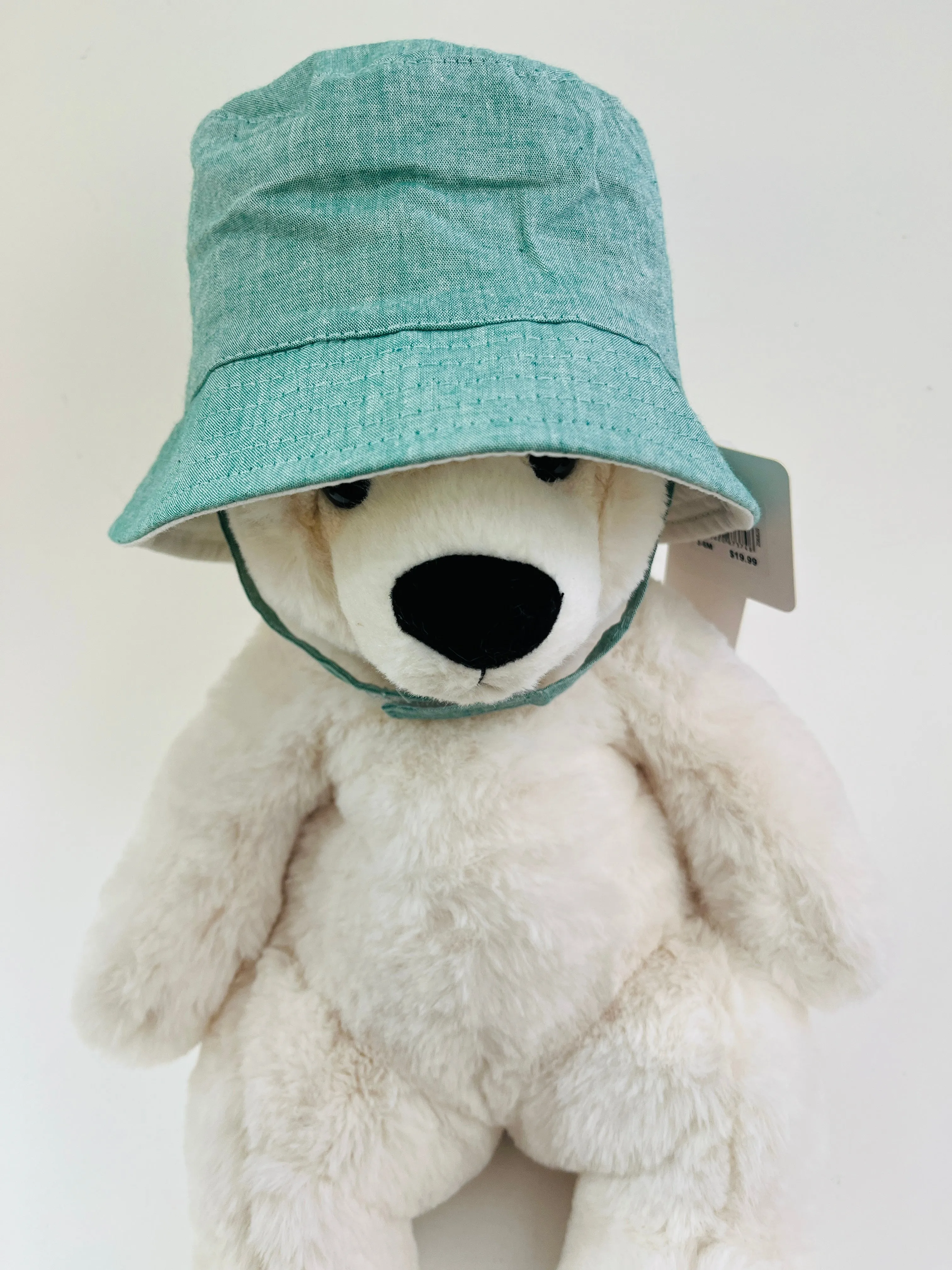 Hi Hop Chambray Reverse Green/White Denim Bucket Hat 2-3 YR