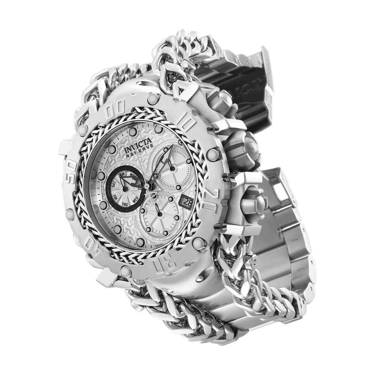 Invicta Men's Chronograph Watch - Gladiator Quartz Silver Dial Steel Bracelet | 34429