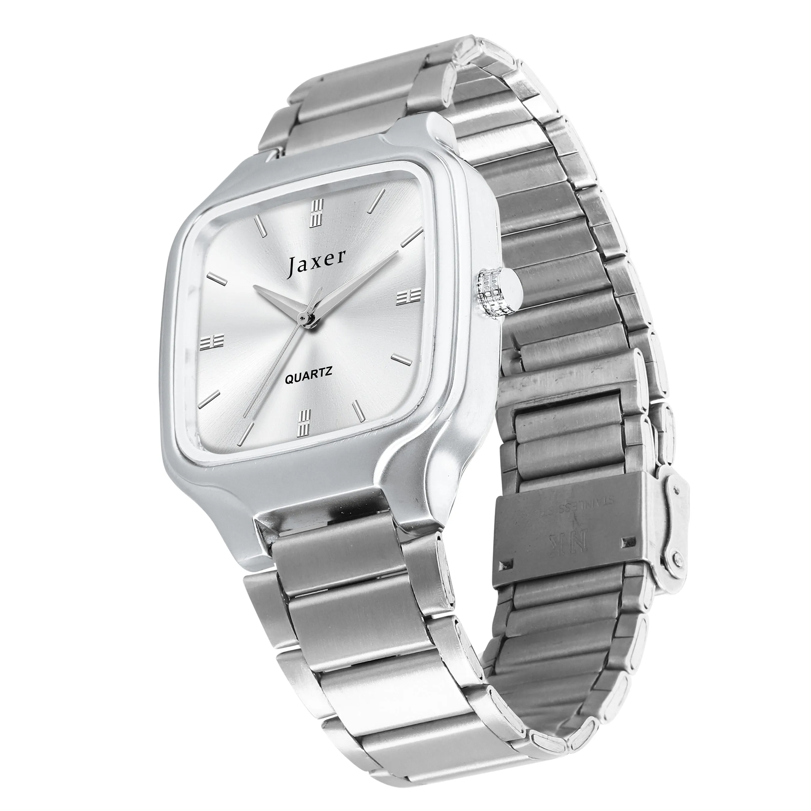 Jaxer Silver Dial Premium Steel Chain Analog Wrist Watch for Men - JXRM2184