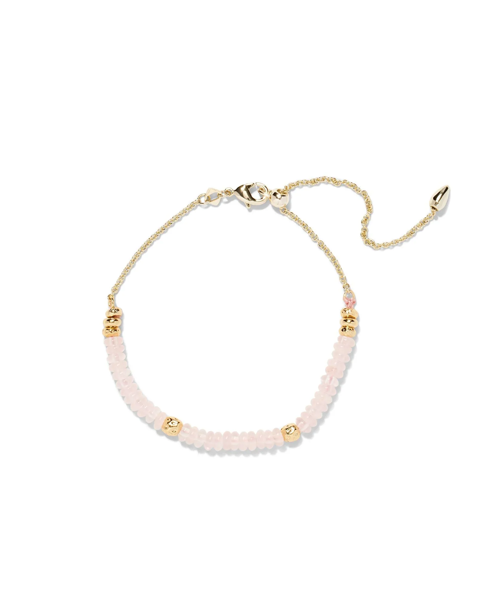 Kendra Scott Deliah Gold Delicate Chain Bracelet in Rose Quartz