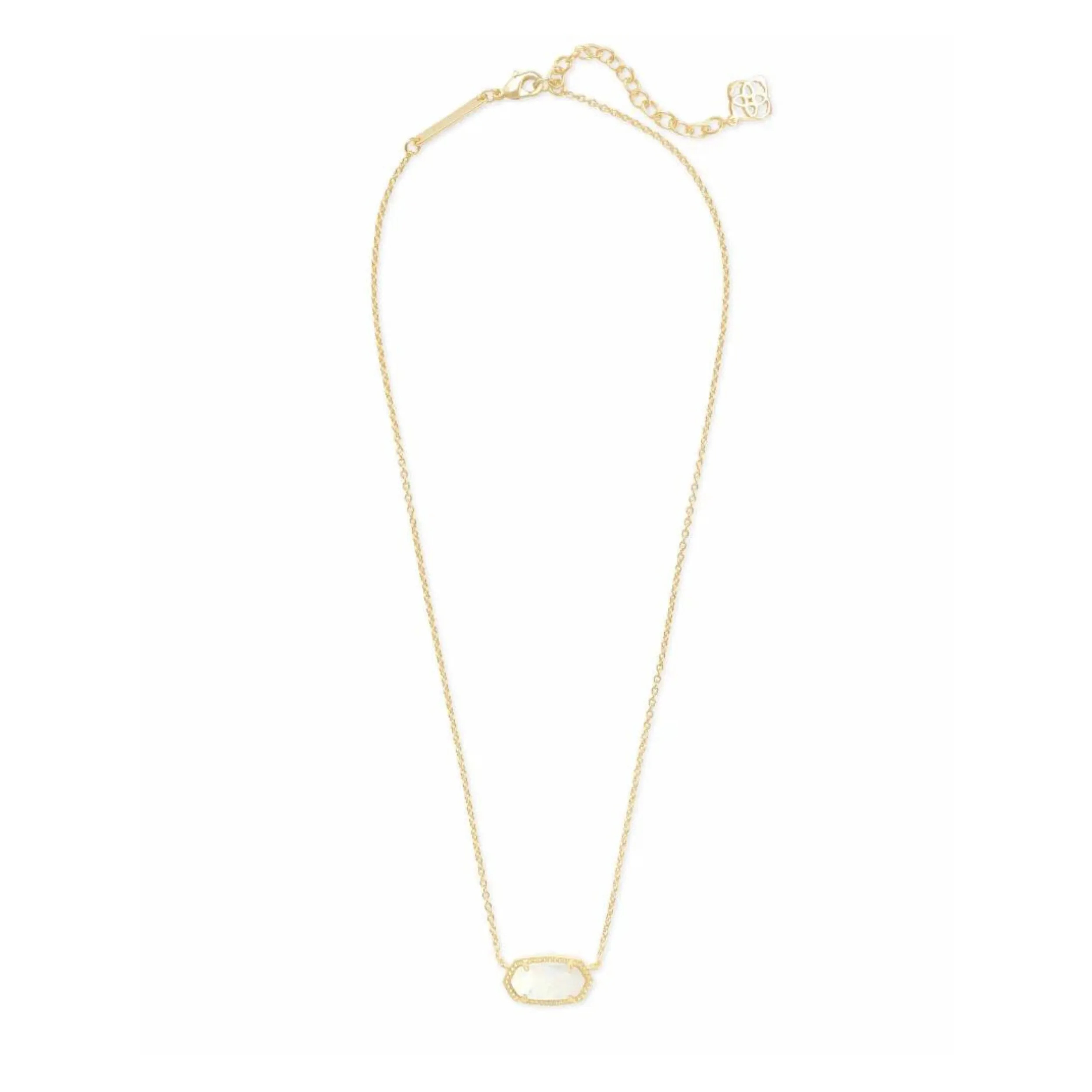 Kendra Scott | Elisa Gold Pendant Necklace in White Kyocera Opal