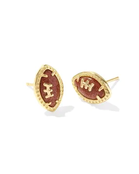 Kendra Scott Football Stud Earrings-- Orange Goldstone