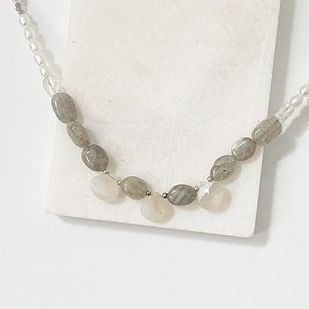 Labradorite and Pearl Necklace