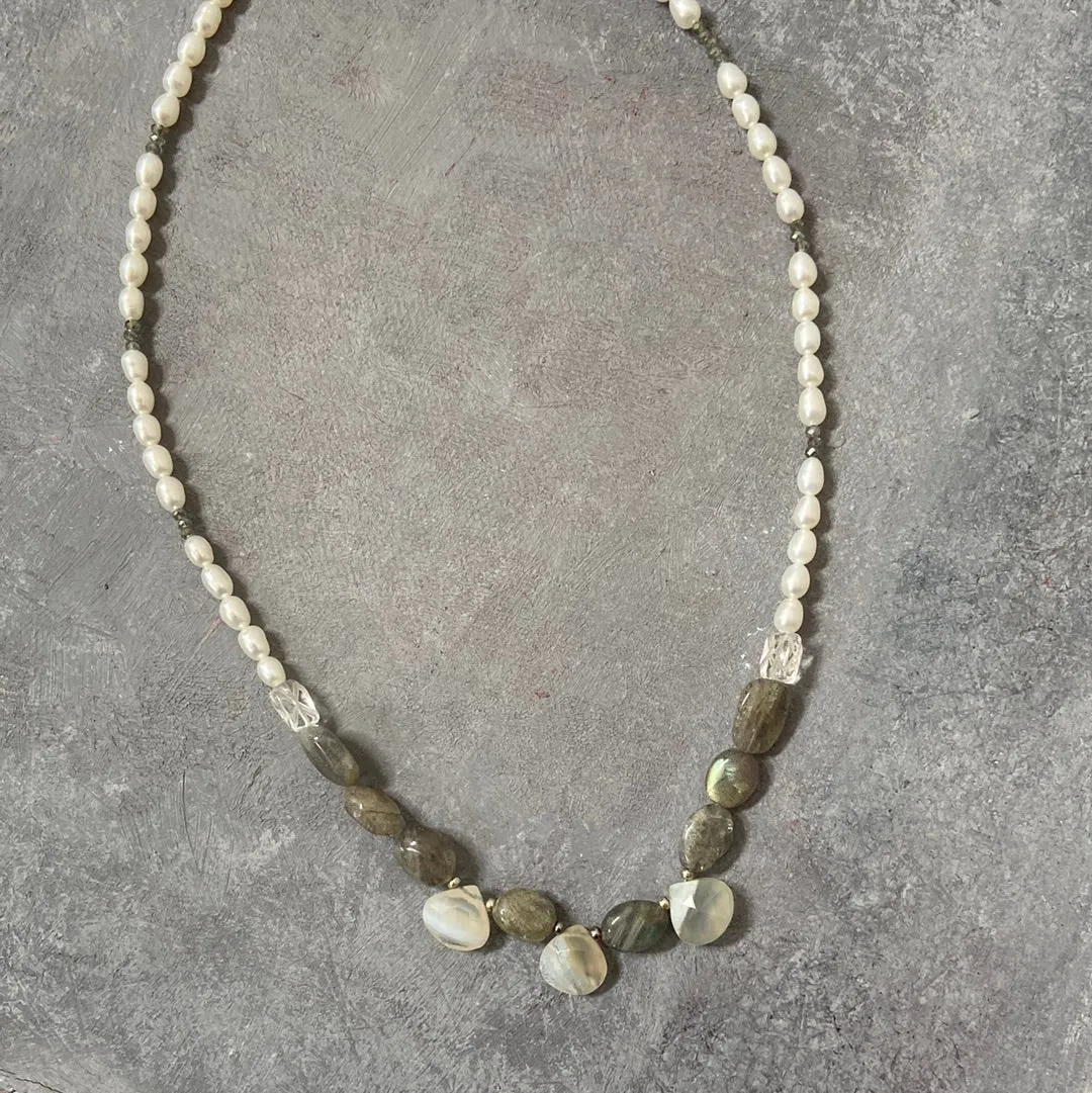 Labradorite and Pearl Necklace