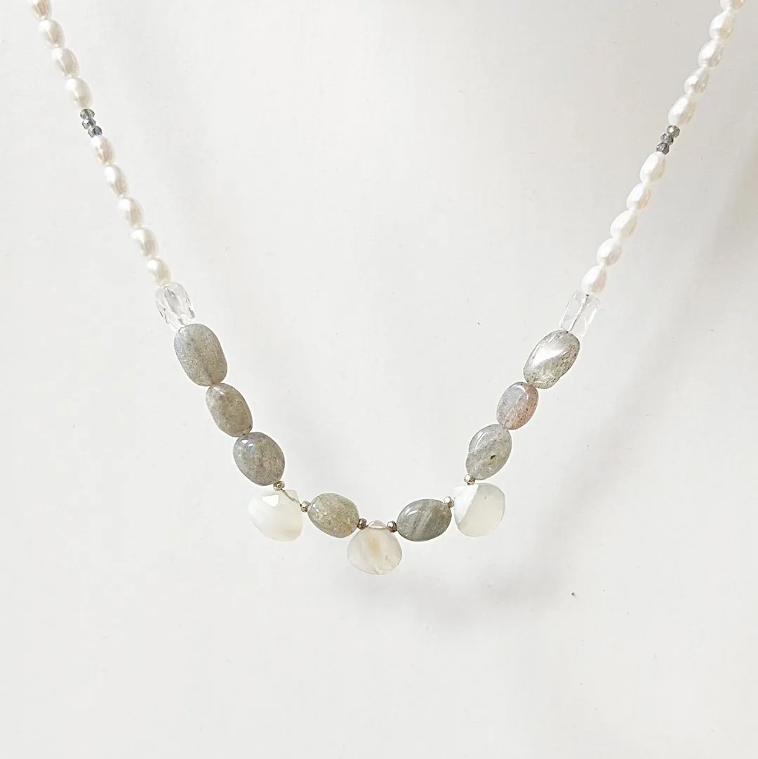 Labradorite and Pearl Necklace