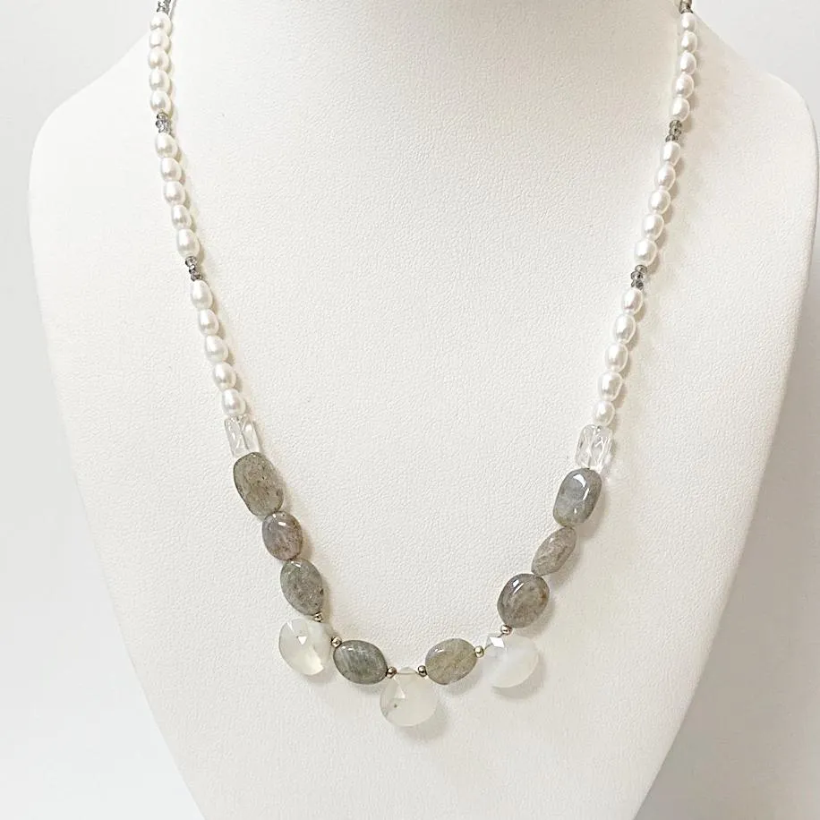 Labradorite and Pearl Necklace