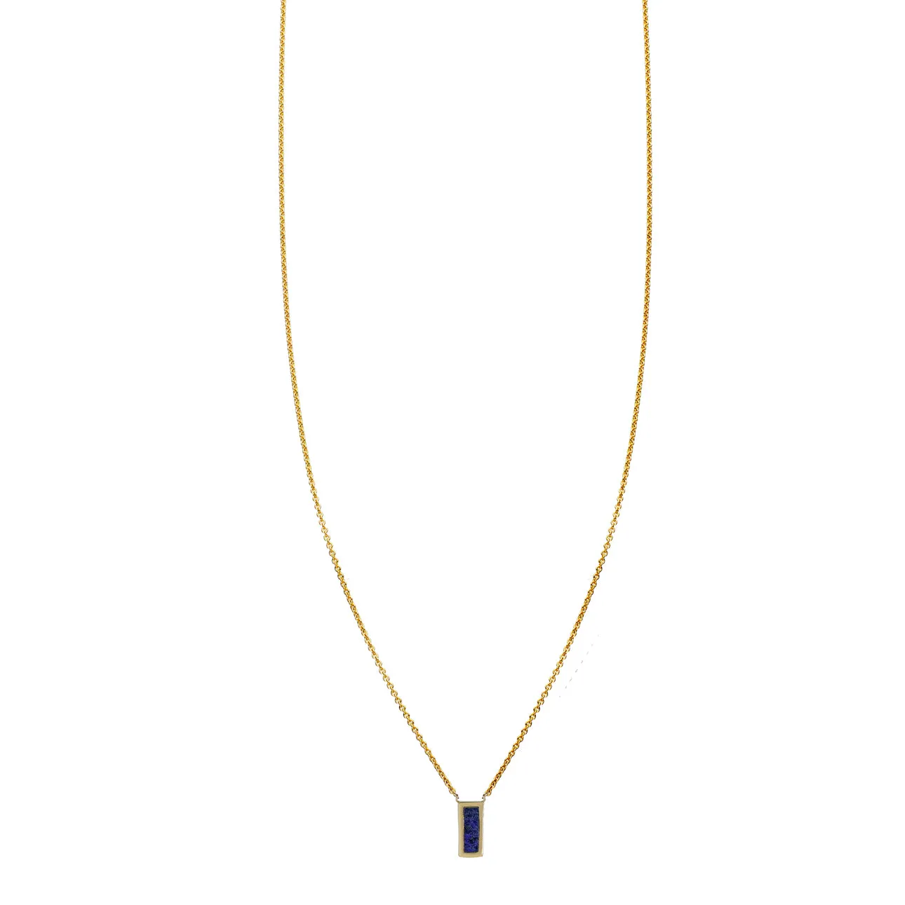 Lapis Lazuli Inlaid Tiny Tag Necklace