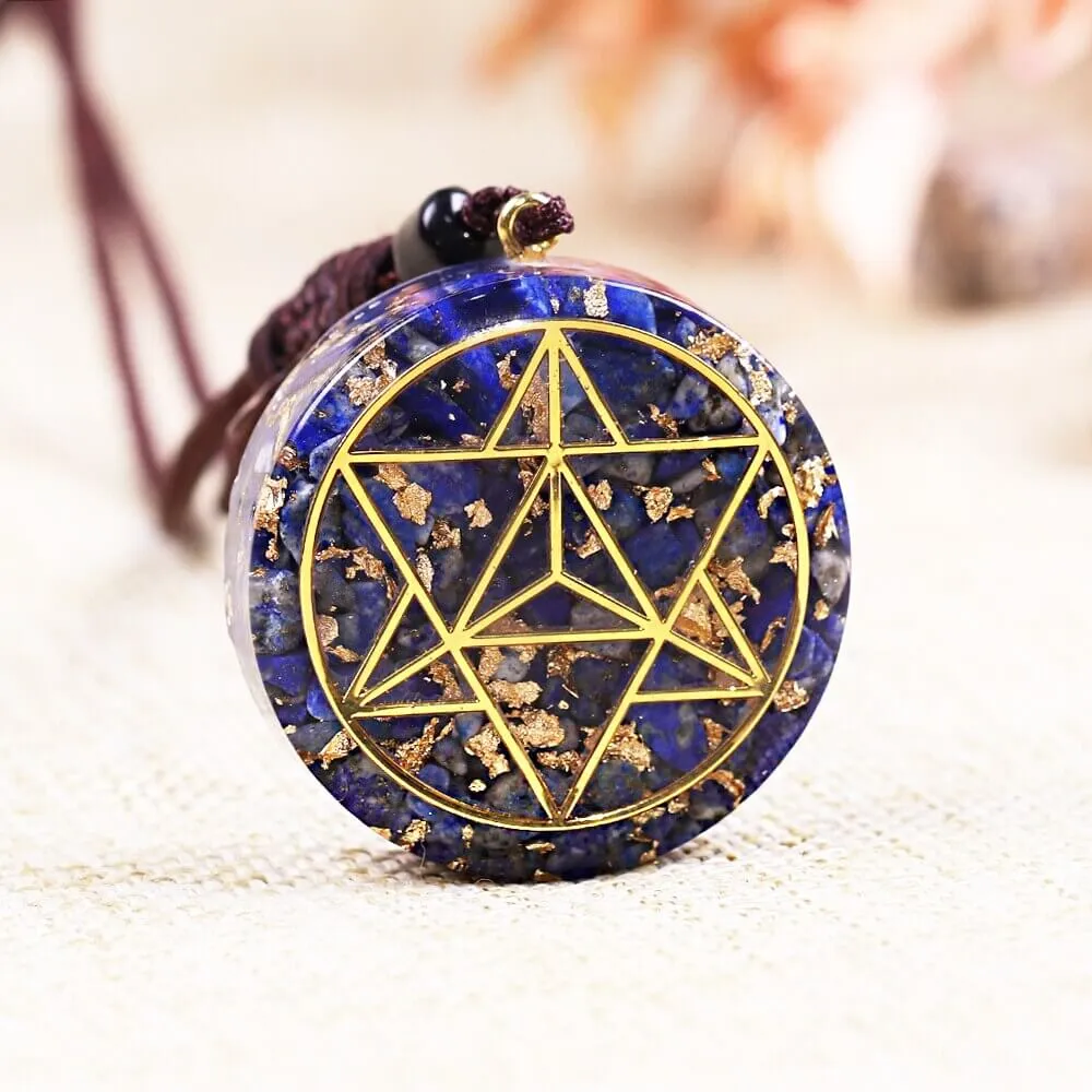 Lapis Lazuli Merkaba Pendant Necklace