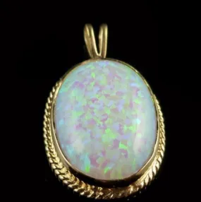 Large Opal Pendant 9Ct Gold 17Ct Opal