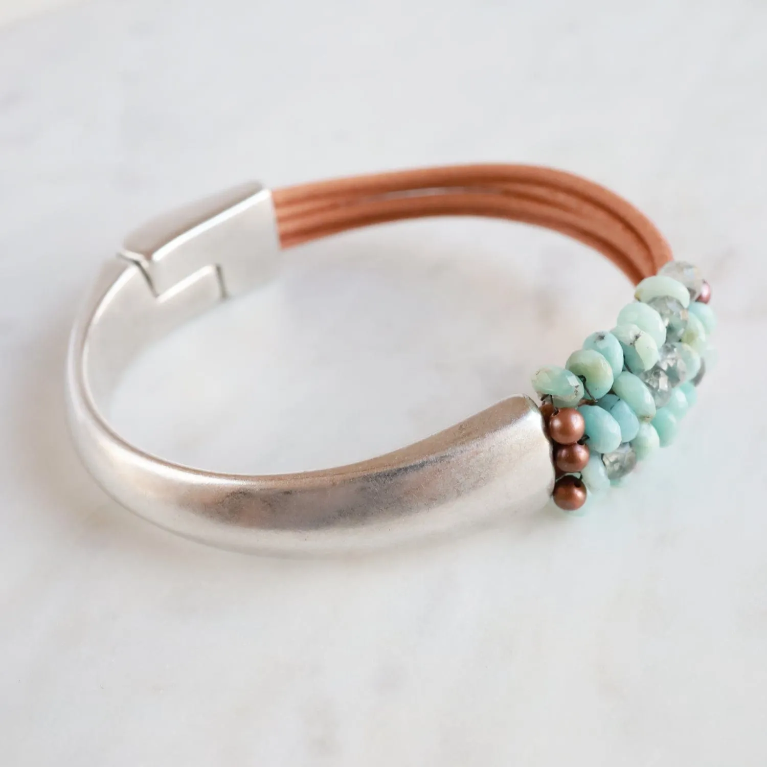 Larimar Mix 1/2 Cuff Bracelet