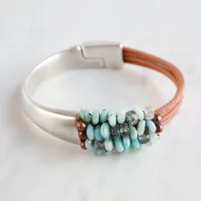 Larimar Mix 1/2 Cuff Bracelet