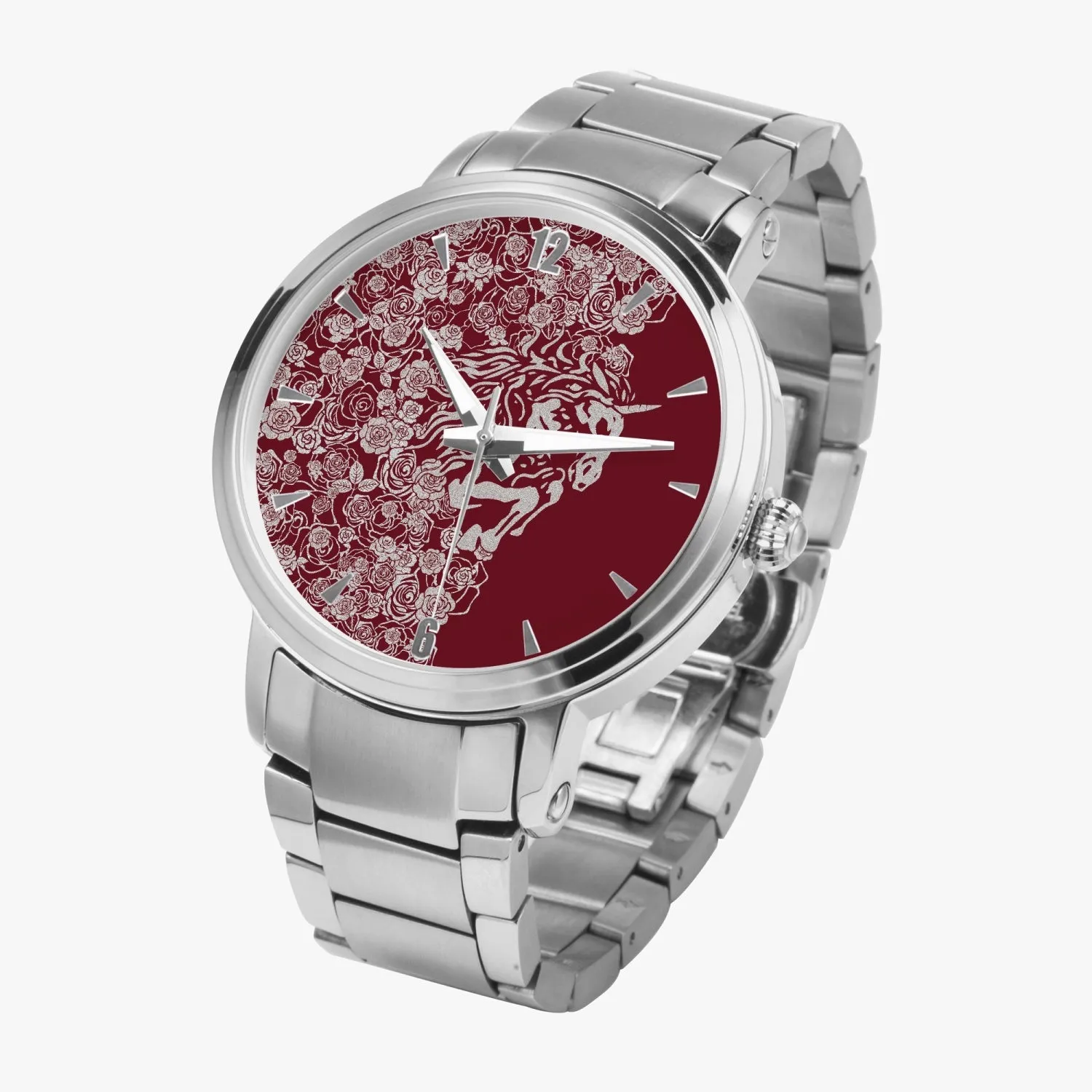 Lee EXCELLENT Stainless Steel Strap Automatic Watch - [Mens] - Crimson