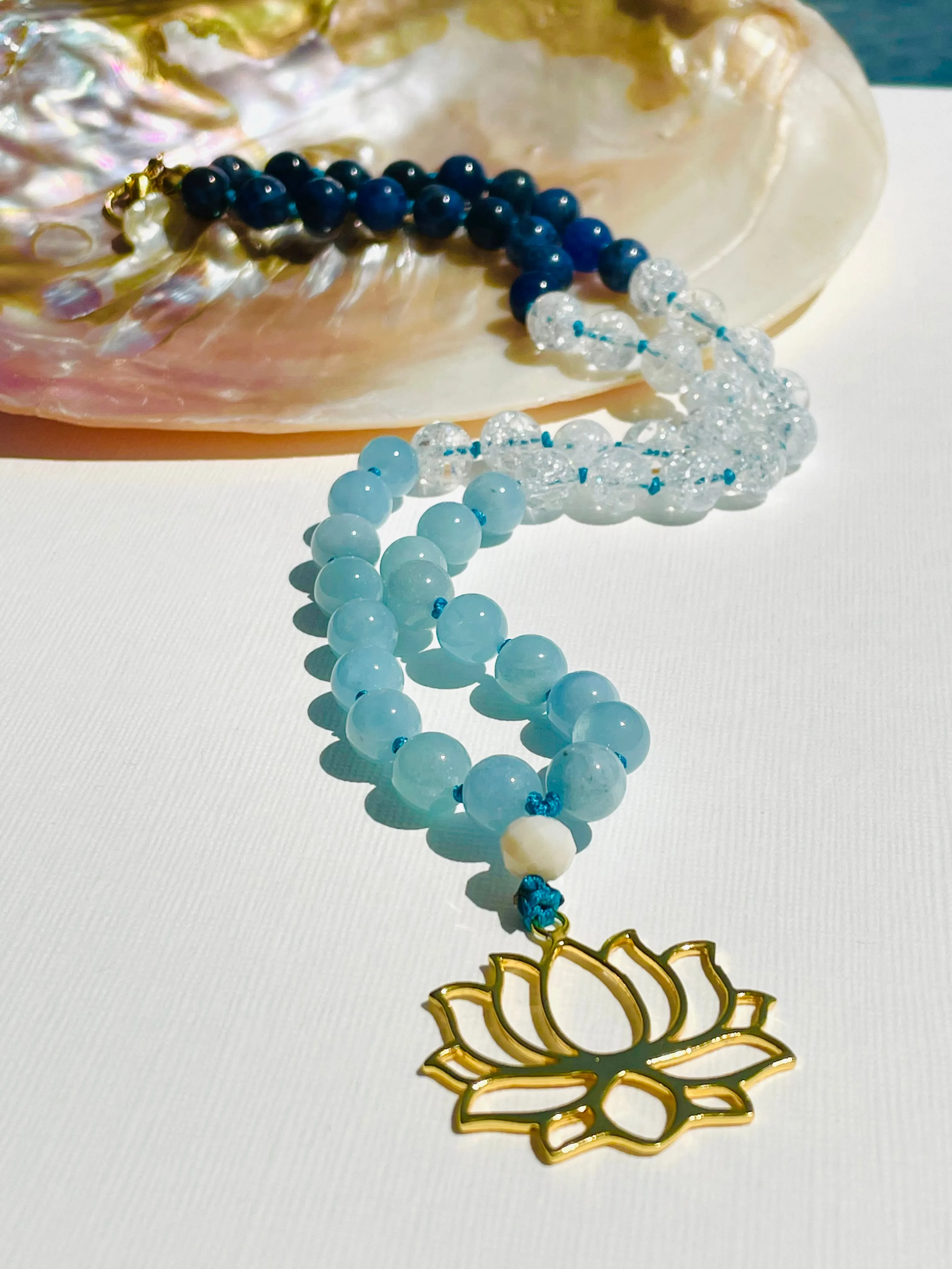 Lotus Half Mala Necklace