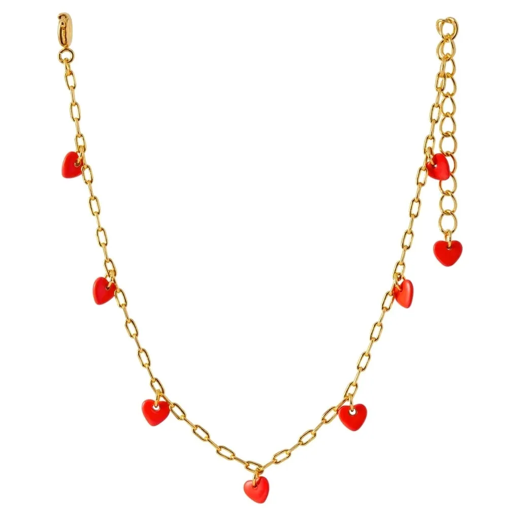 Love U Bracelet gold plated - Lipstick Red