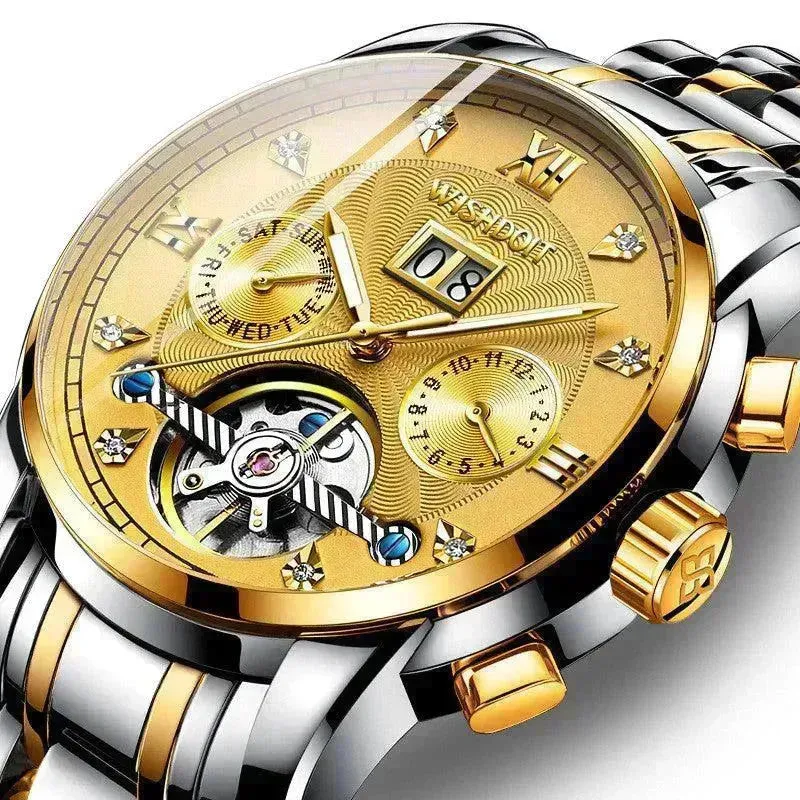 Luxurious Luminous Diamond Tourbillon Hollow Automatic Mechanical Watch