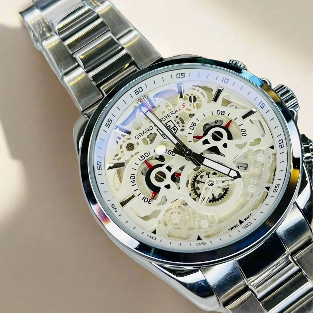 Luxury Grand Carrera Calibre 36 Skeleton Chain Strap Chronograph Business Watch