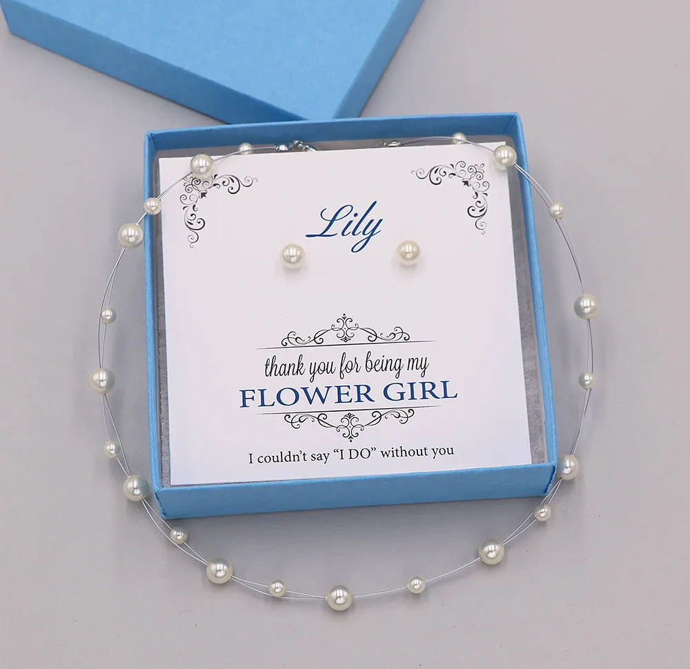 Mackenzie Flower Girl Pearl Jewelry Set