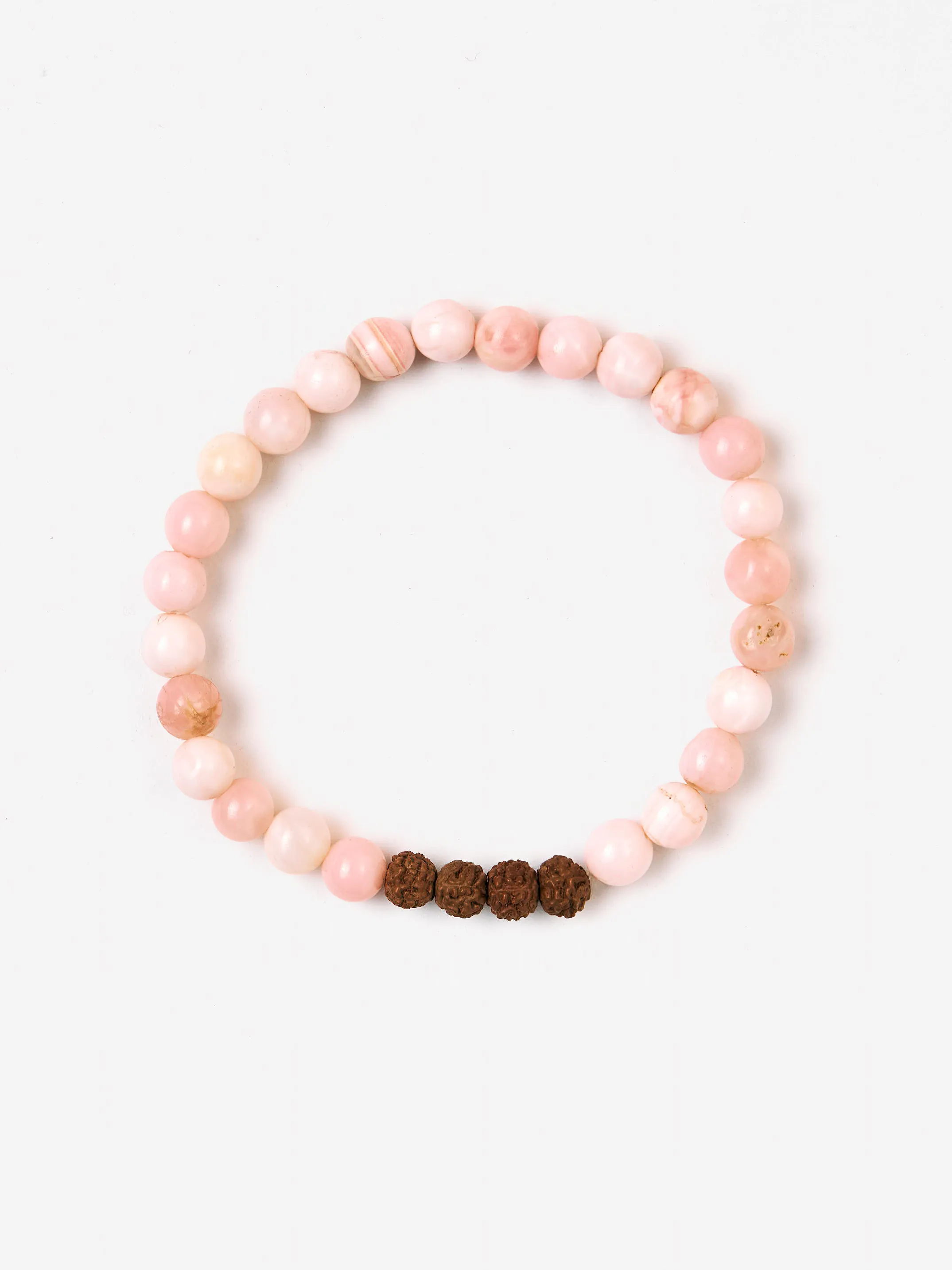 Mala Bead Bracelet - Pink Opal