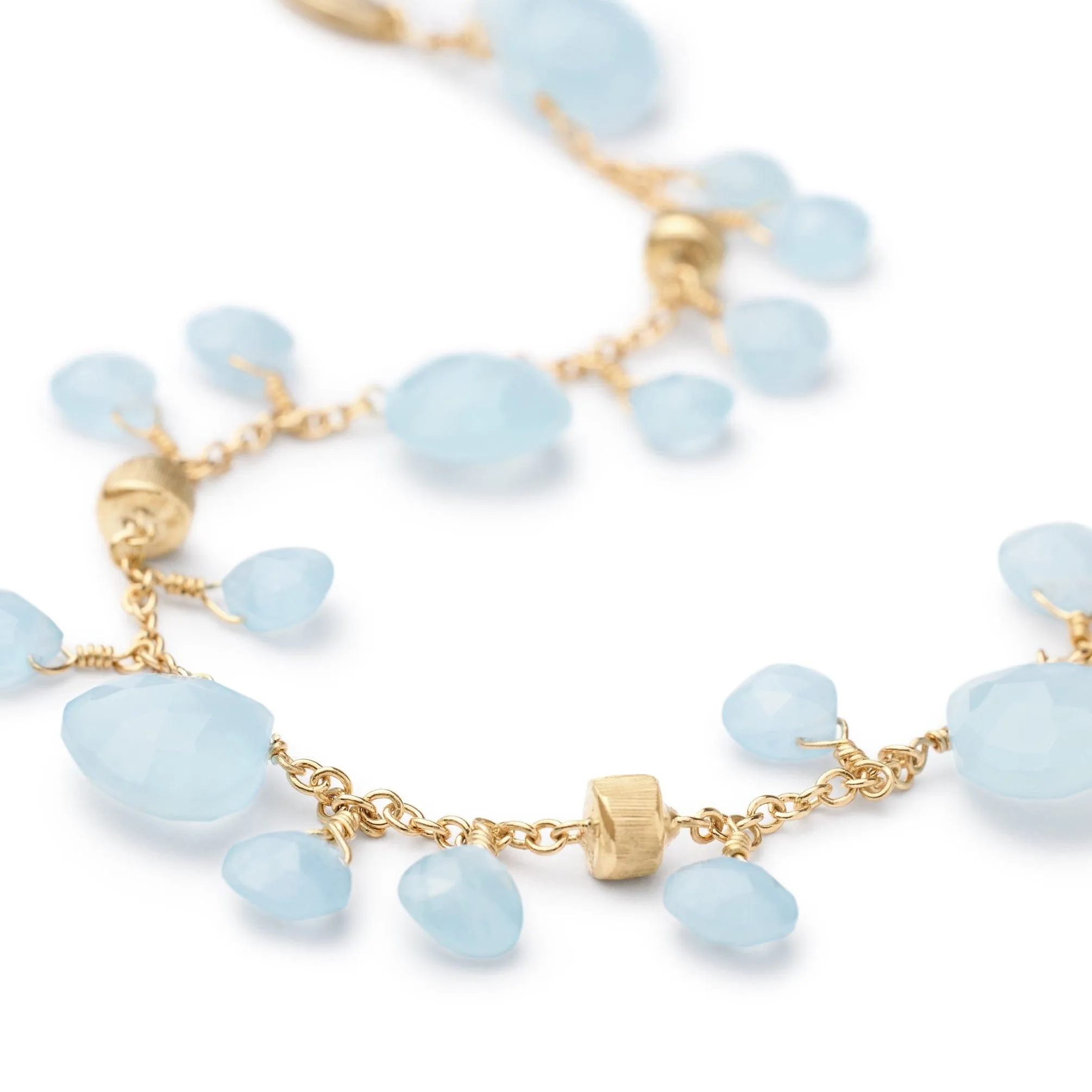 Marco Bicego 18K Yellow Gold Aquamarine Paradise Single Strand Bracelet