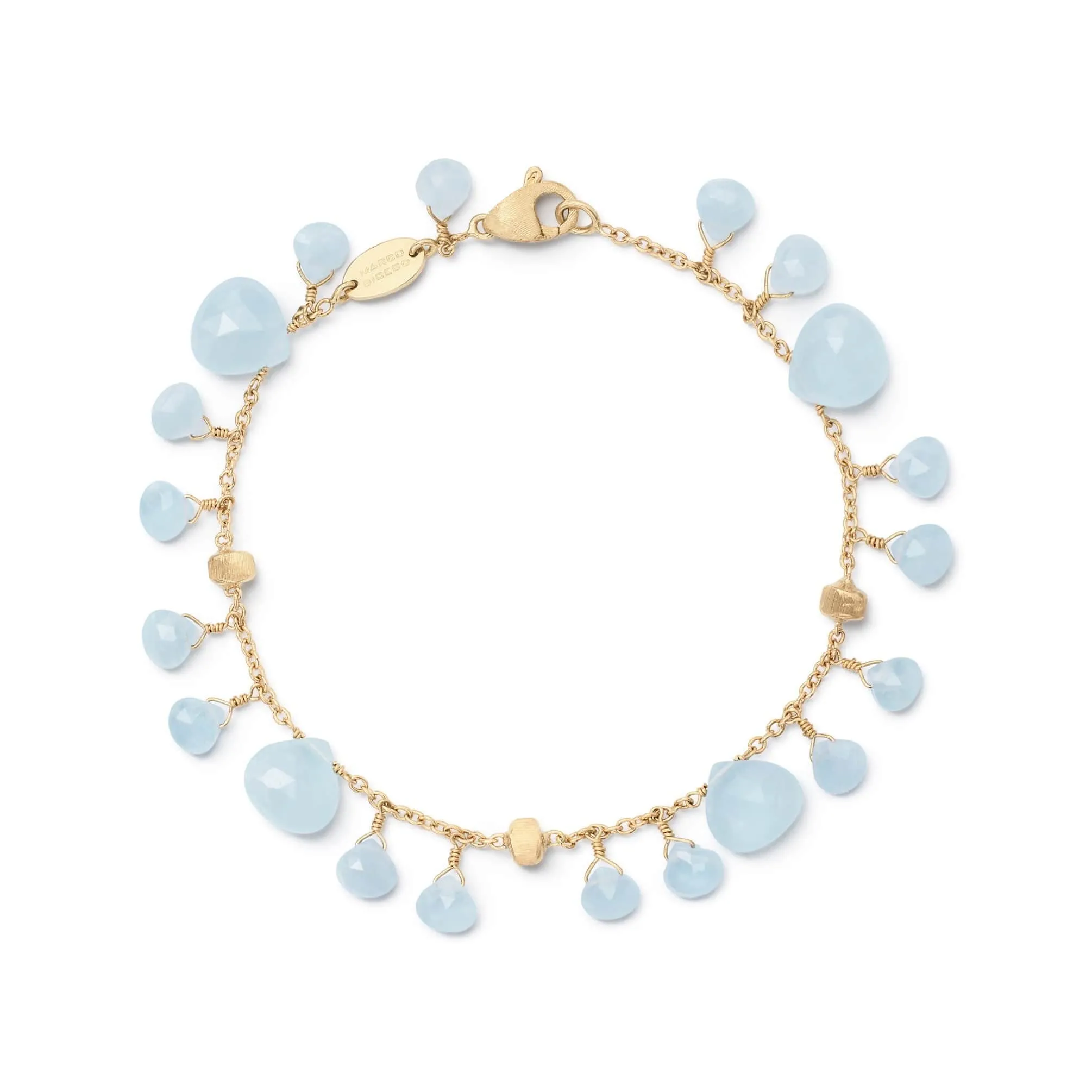 Marco Bicego 18K Yellow Gold Aquamarine Paradise Single Strand Bracelet