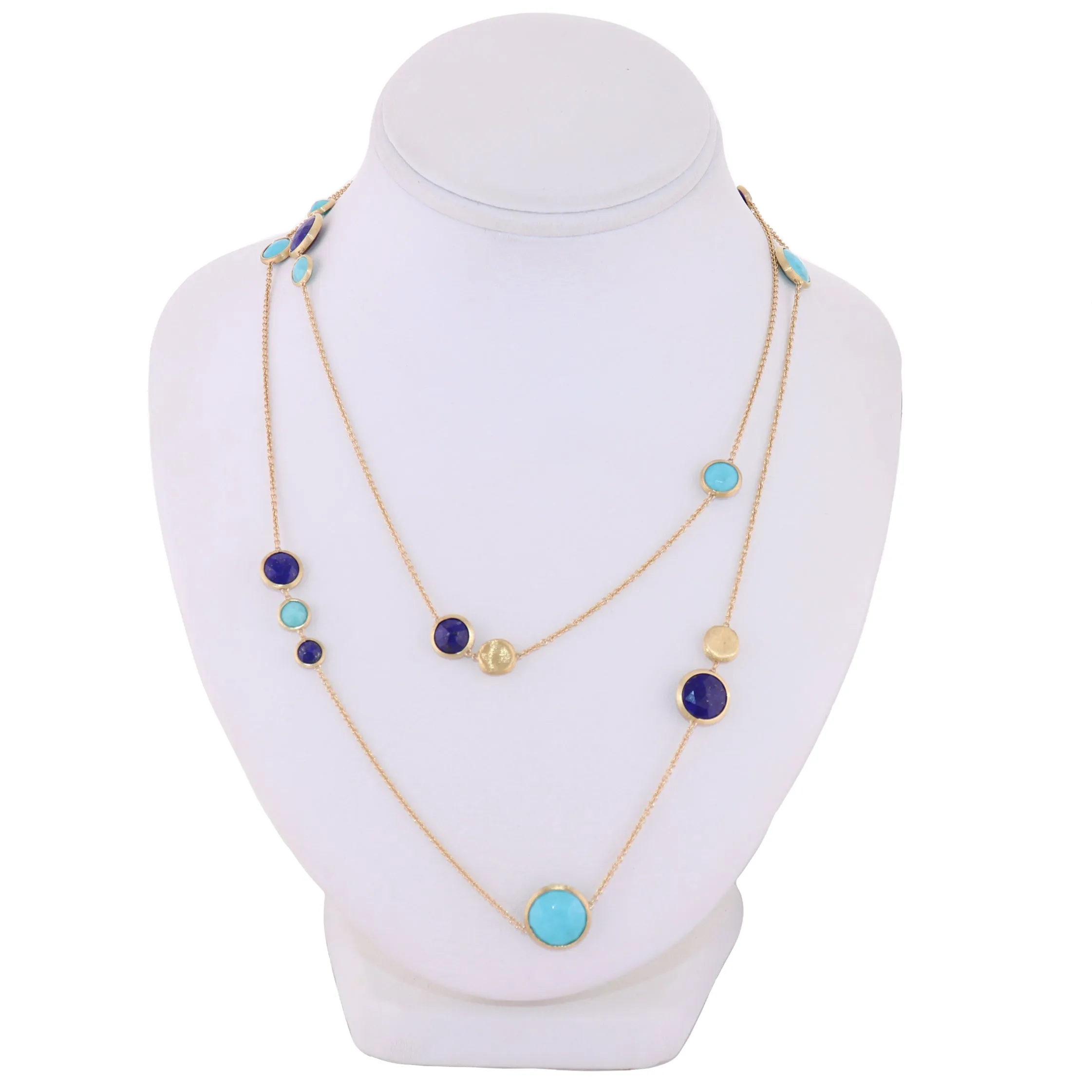 Marco Bicego 18k Yellow Gold Jaipur Collection Lapis & Turquoise 36" Necklace