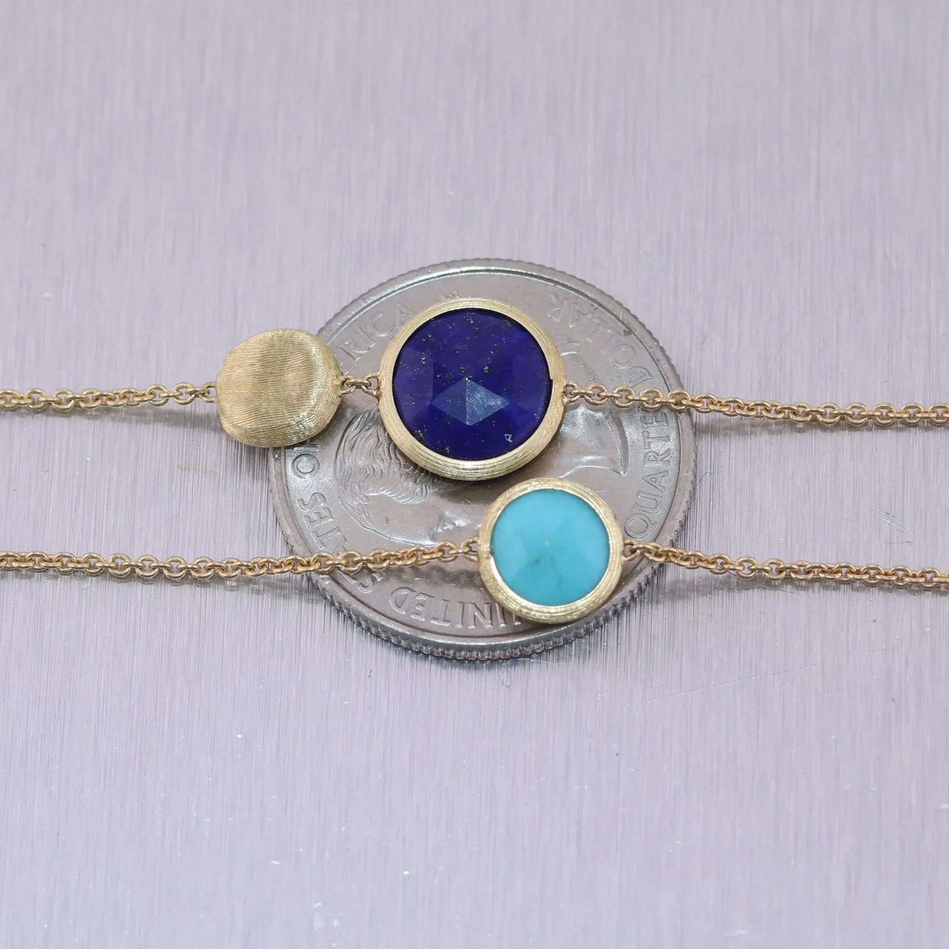 Marco Bicego 18k Yellow Gold Jaipur Collection Lapis & Turquoise 36" Necklace