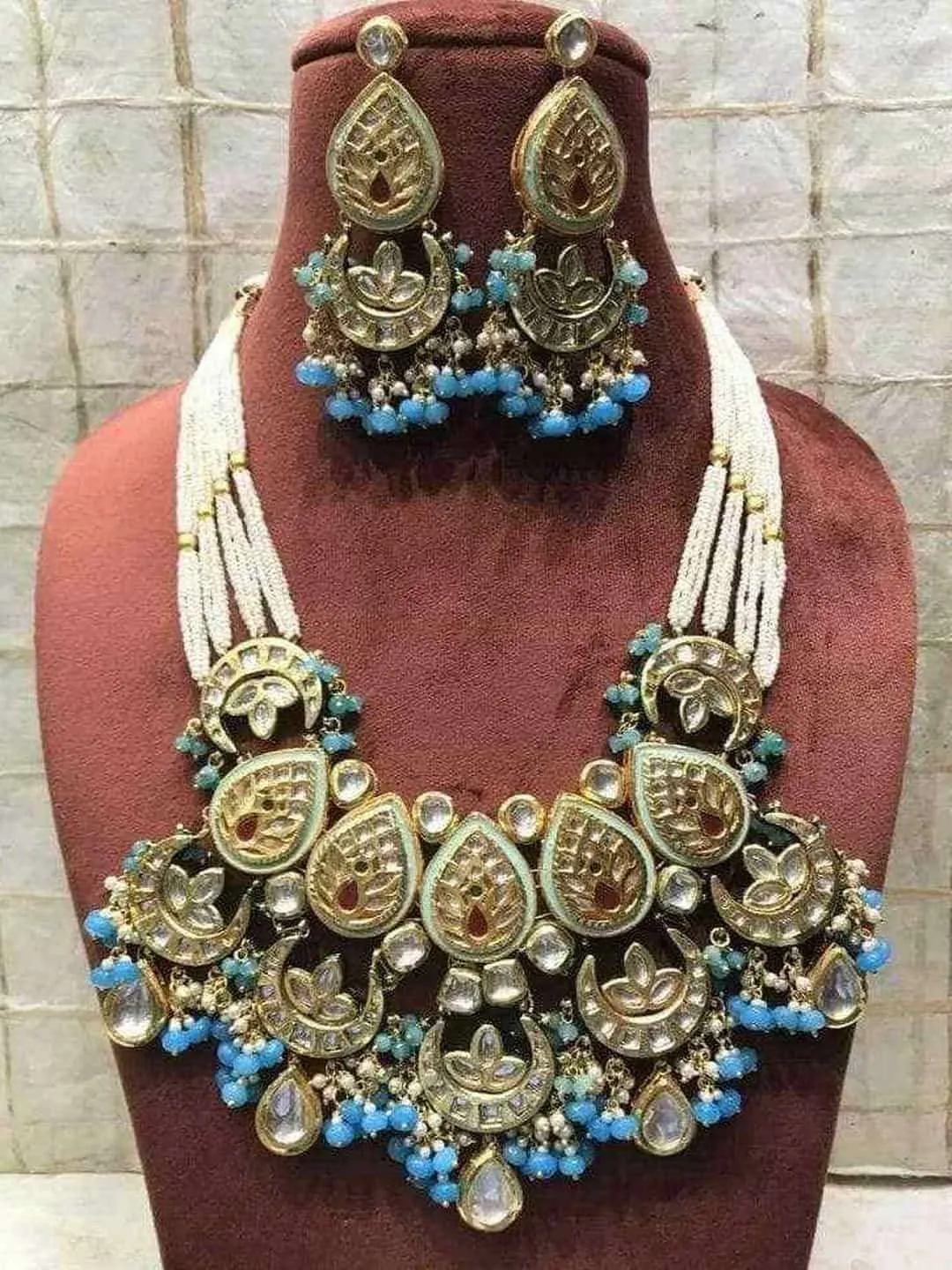 Meena Kundan Multi Chand Necklace