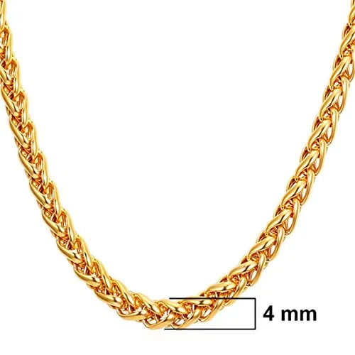 MEENAZ Men Jewellery Valentine Silver Gold Rope Chain Combo Necklace Chains for Men Husband Boys Boyfriend Gents Mens Chains for Pendants -CN9134