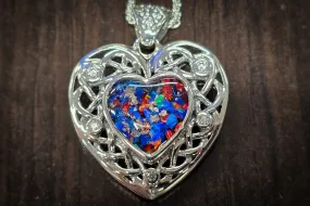 Memorial Heart Pendant with Cremation Ashes