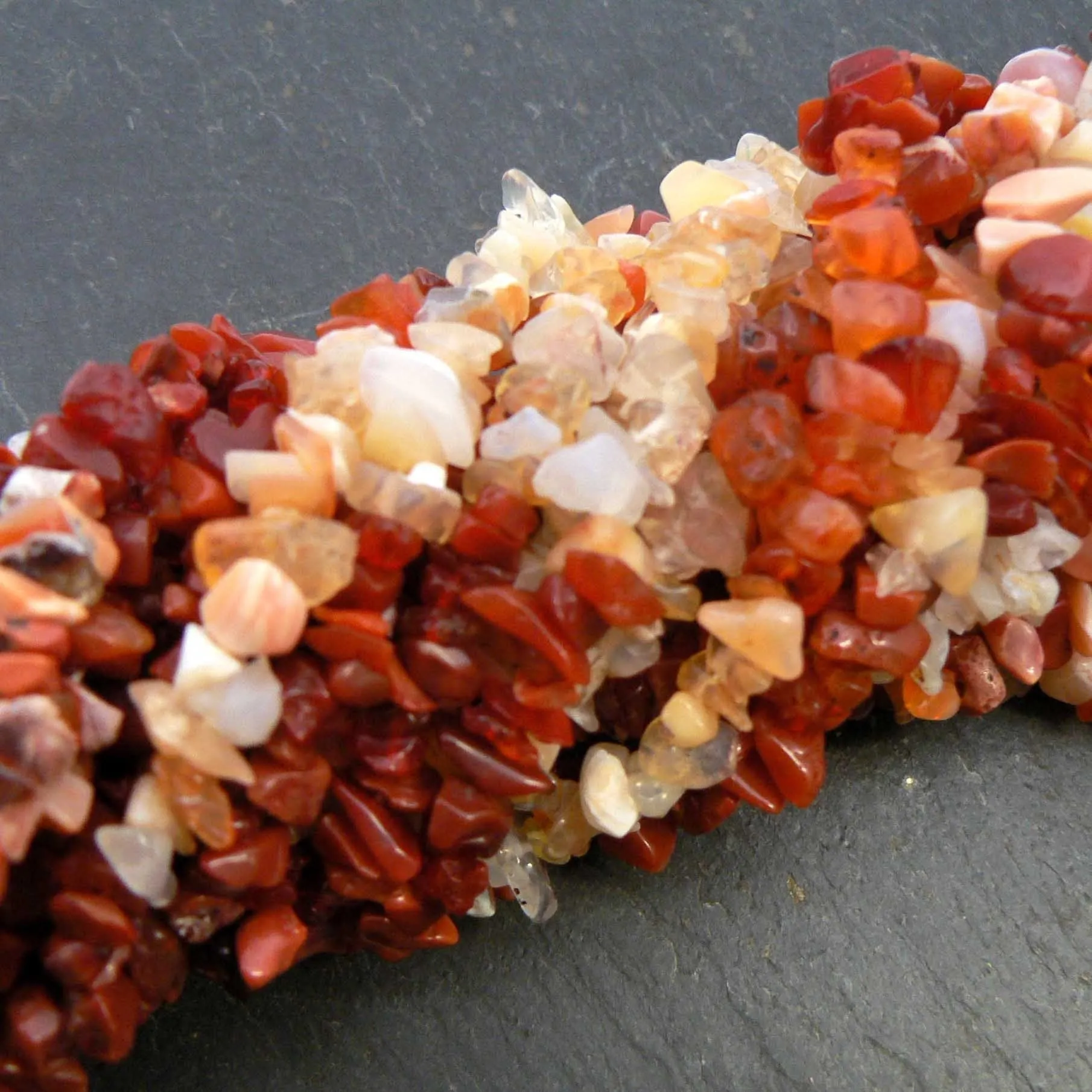 Mexican Fire Opal Chip Beads 36" Strand