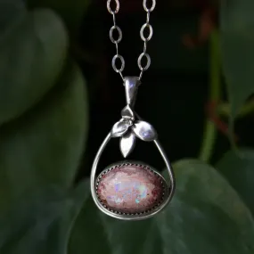 Mexican Fire Opal Succulent Sterling Silver Necklace