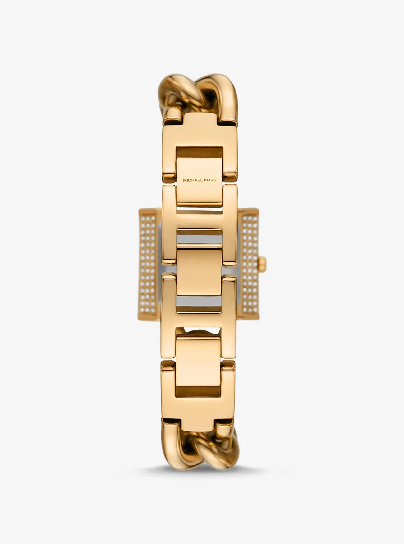 Michael Kors Mini Lock Pavé Gold-Tone Chain Watch, gold