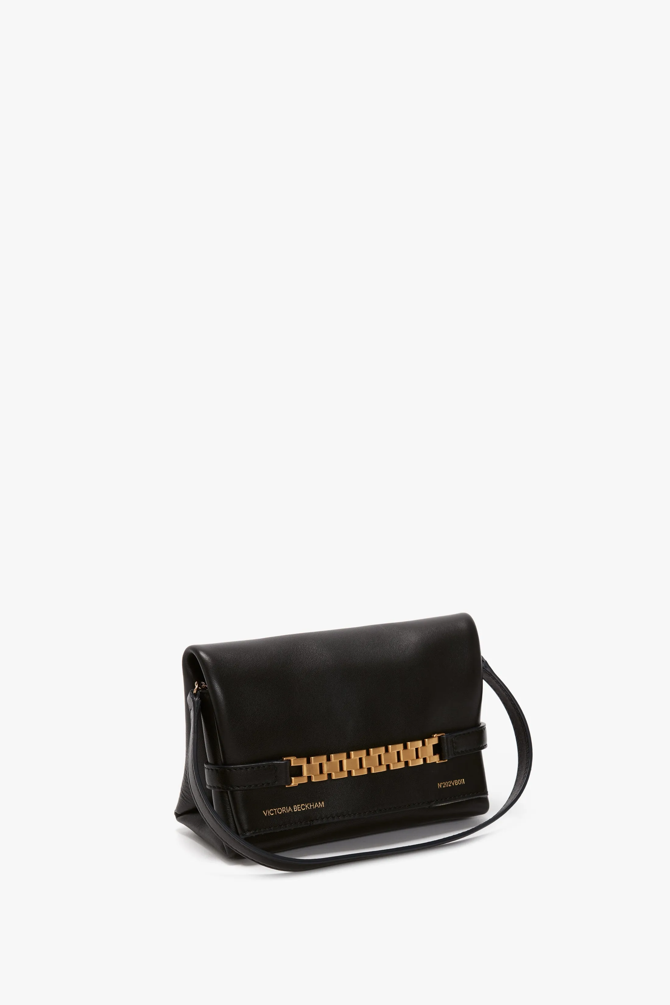 Mini Chain Pouch Bag In Black Leather