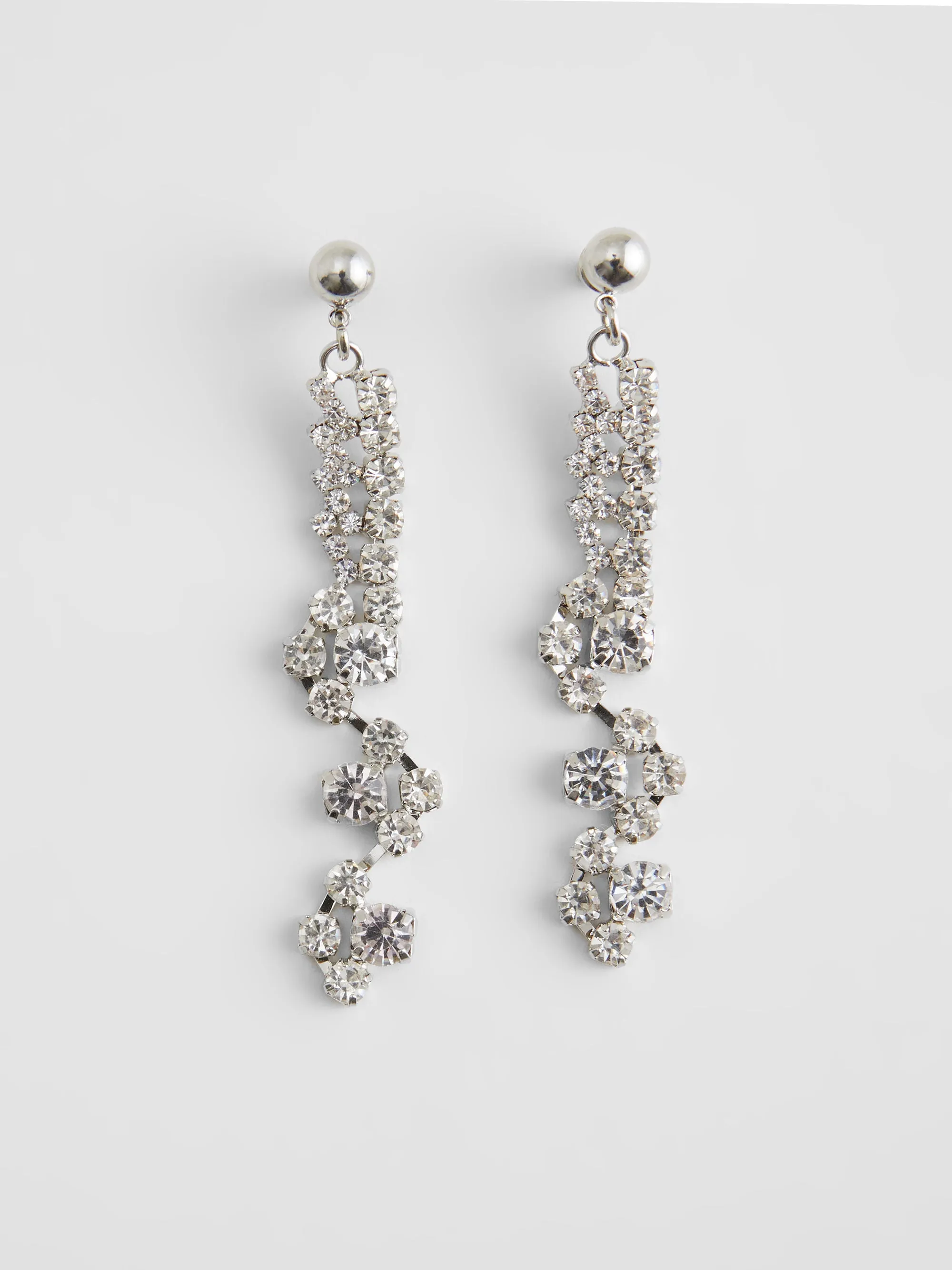 Mixed Pattern Diamante Drop Earrings