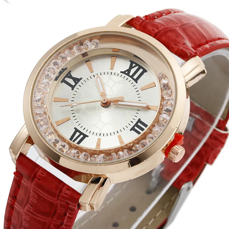 Mobile Diamond Women's Watch Casual Fashion Women's Watch Women's Belt Quartz Watch