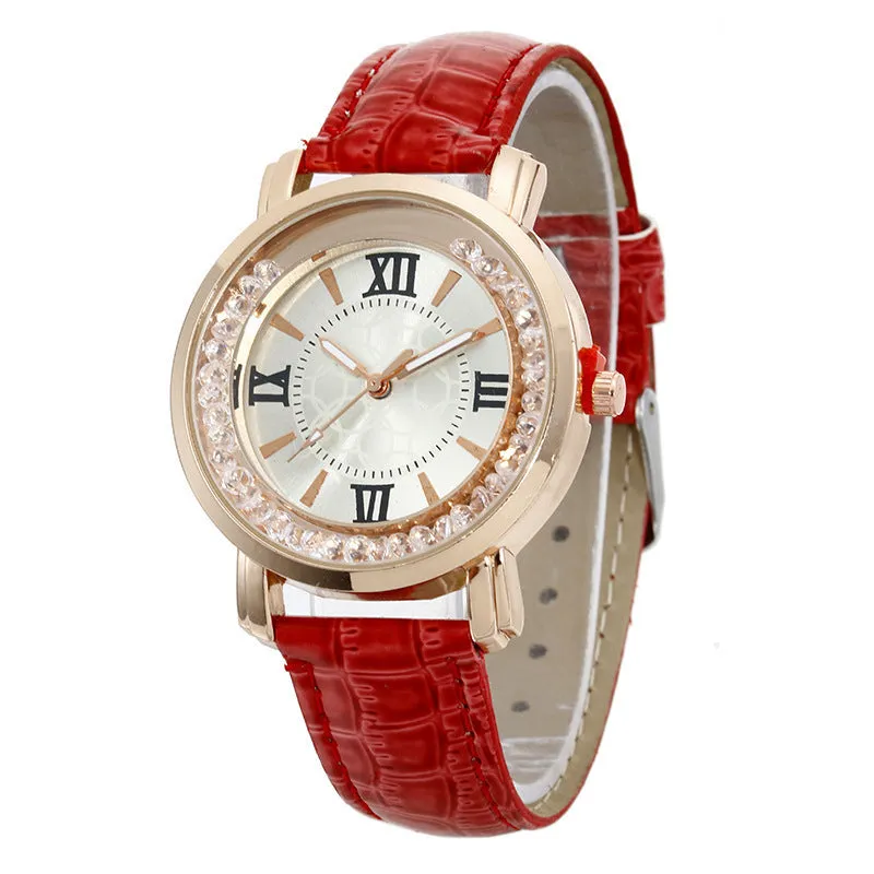 Mobile Diamond Women's Watch Casual Fashion Women's Watch Women's Belt Quartz Watch