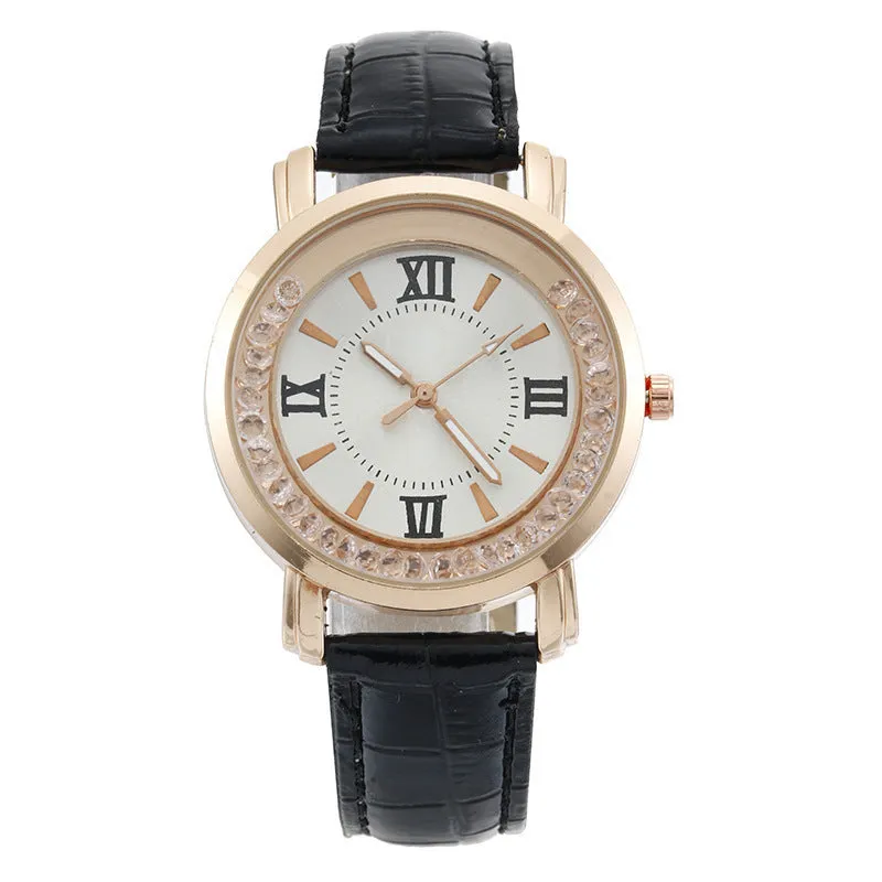 Mobile Diamond Women's Watch Casual Fashion Women's Watch Women's Belt Quartz Watch