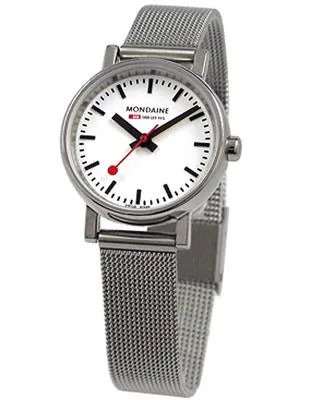 Mondaine EVO Ladies Mesh Bracelet - Stainless - White Dial - 26mm Case