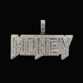 Money Iced Out Letter Diamond Pendant Necklace