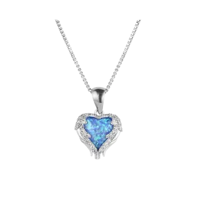 Montana Women's Heart's Flame Opal Necklace