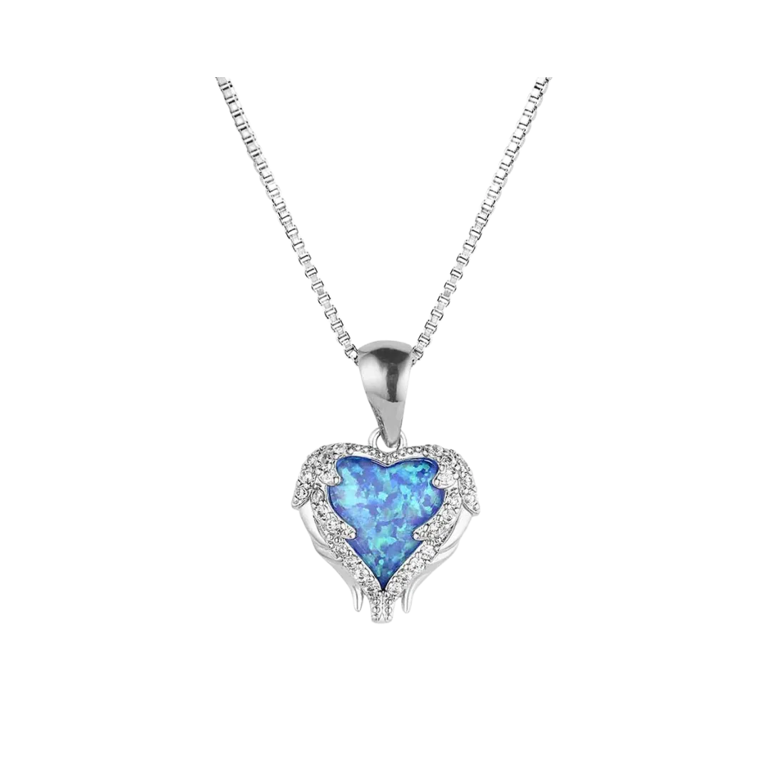 Montana Women's Heart's Flame Opal Necklace