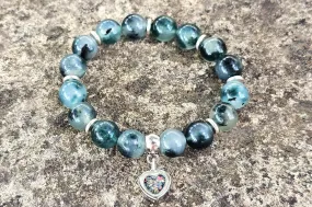 Moss Agate Bracelet with Cremation Ashes