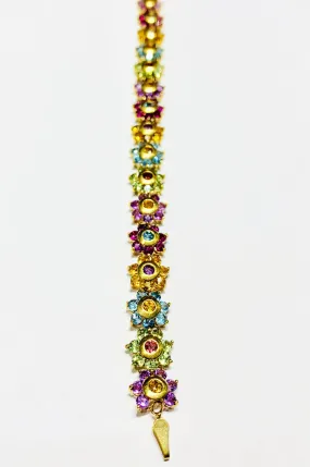 Multi-color Flowers Bracelet (14K).