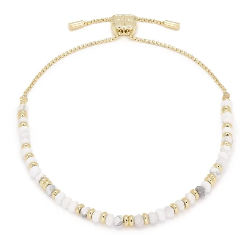 Mystical White Howlite Gold Gemstone Bracelet