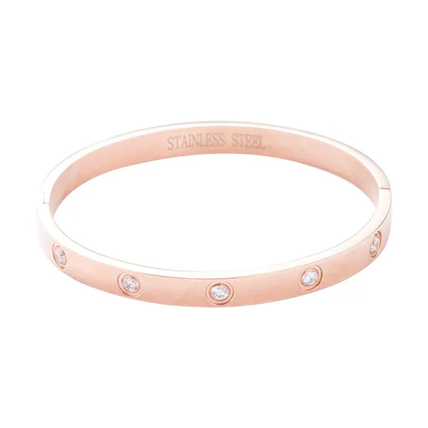 Nadia Gold and Crystal Stud Bangle Bracelet