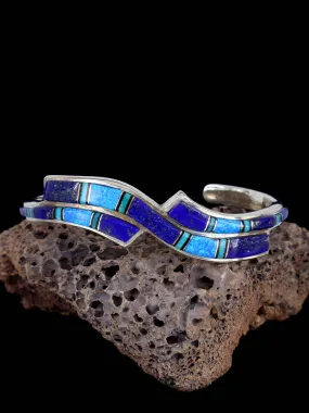 Native American Lapis and Opal Inlay Bracelet