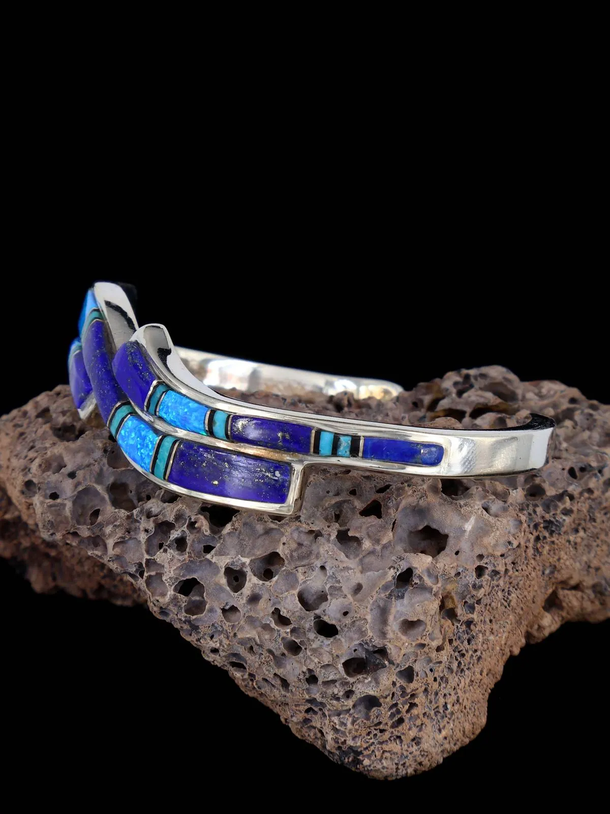 Native American Lapis and Opal Inlay Bracelet