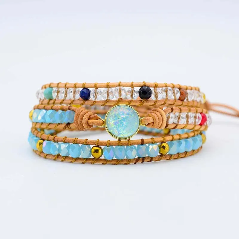 Natural Stones Healing Opal Bracelet for Women Charms Gifts for Mom