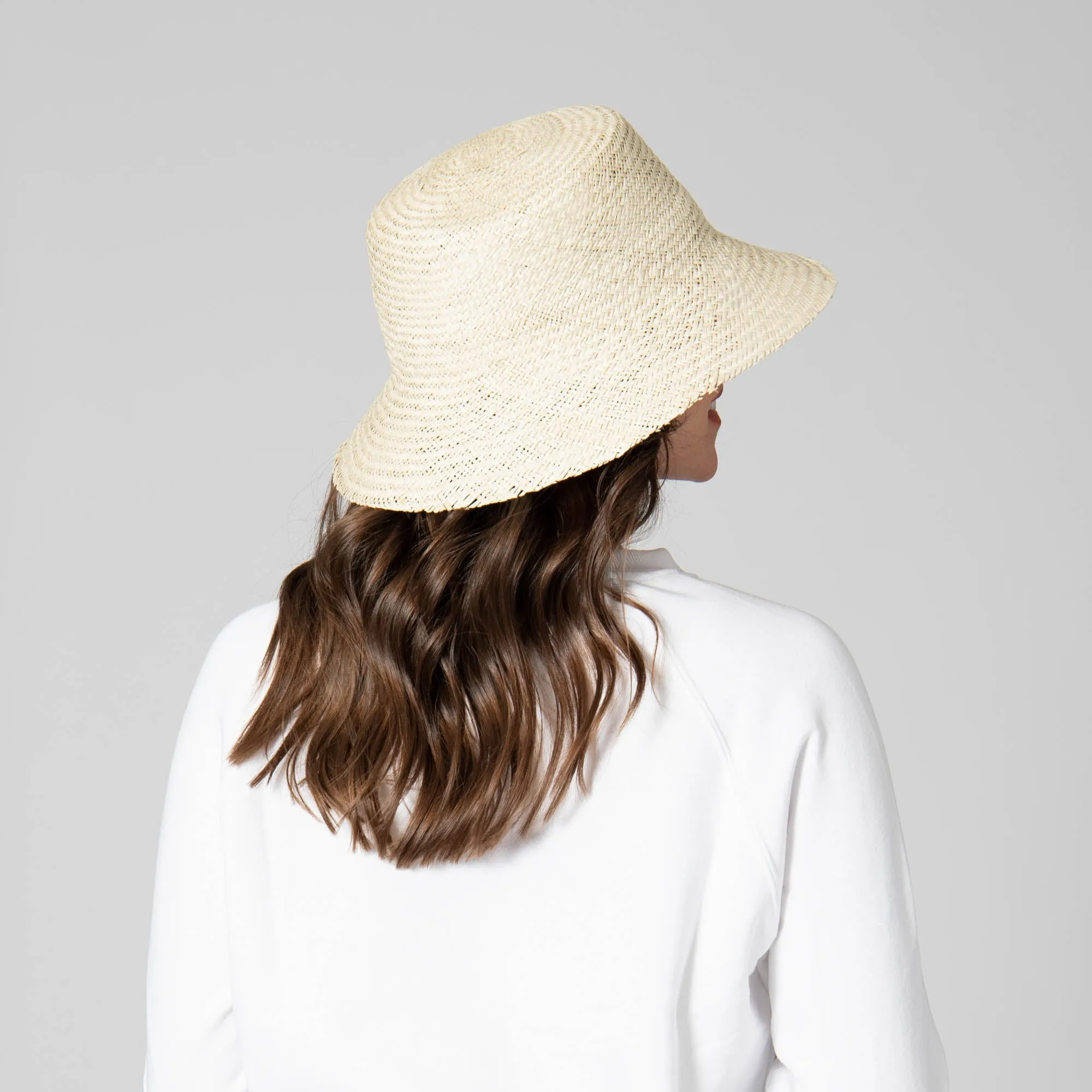 Naturalist - Palm Straw Bucket with Raw Edge