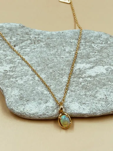 Nova Opal Oval Pendant Necklace